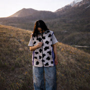 Cow and Purple Fleece Vest