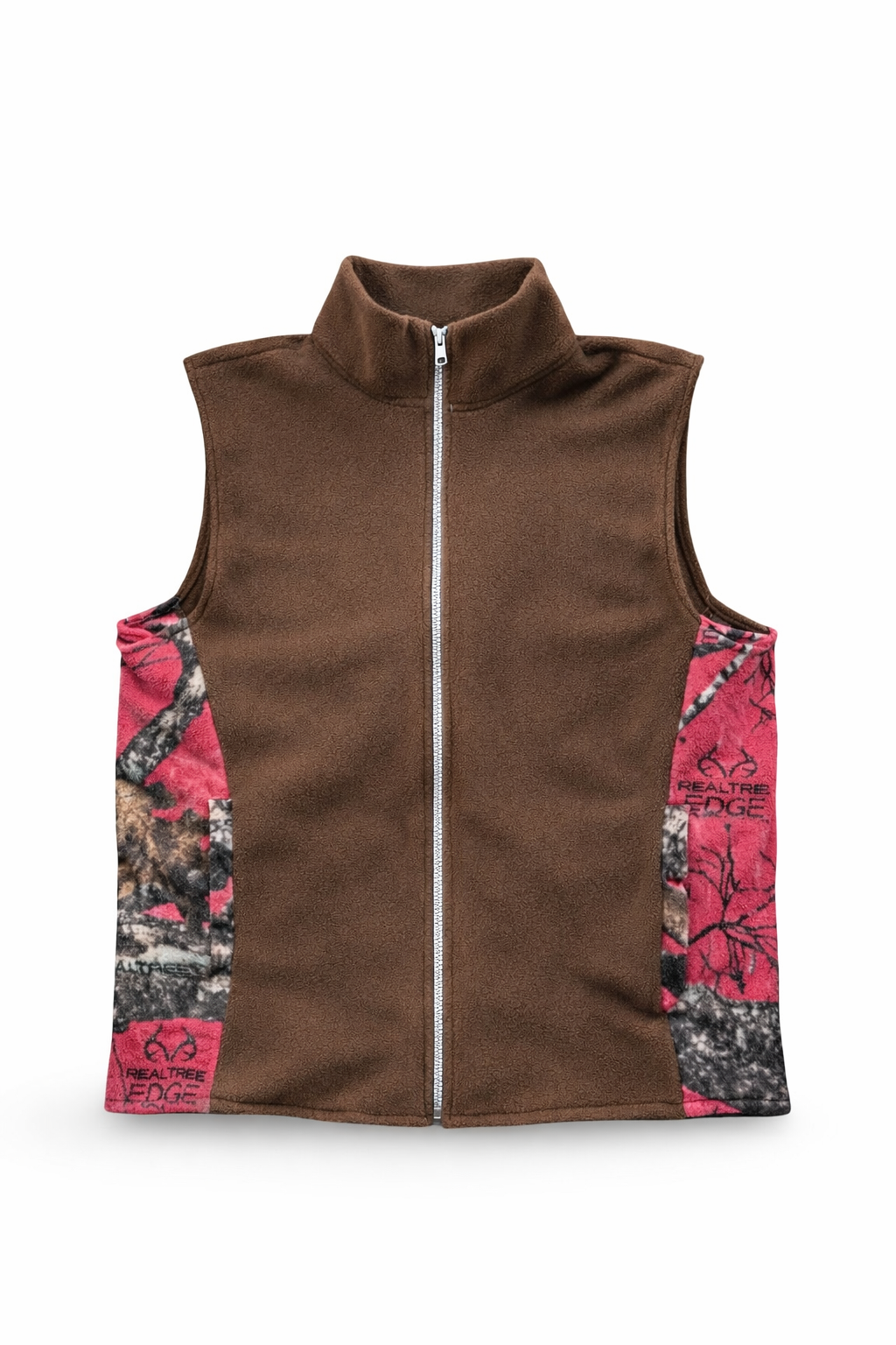 Pink Camo and Brown Fleece Vest