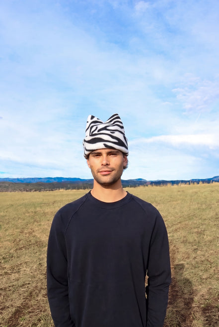 Zebra Box Four-Point Fleece Beanie