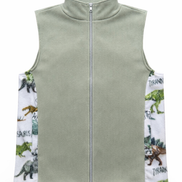 Green Dinosaur Fleece Vest