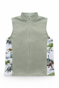Green Dinosaur Fleece Vest