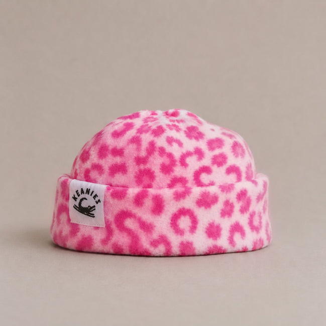 Pink Cheetah Fisherman Beanie