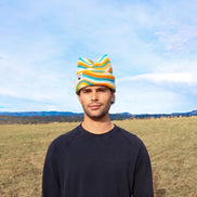 Retro Swirl Fleece Four-Point Beanie