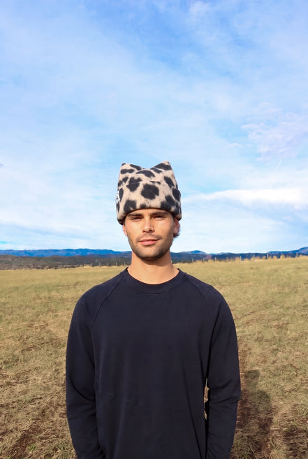 Snow Leopard Four-Point Beanie