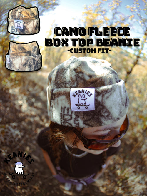 Camo Box Top Fleece Beanie | Custom fit