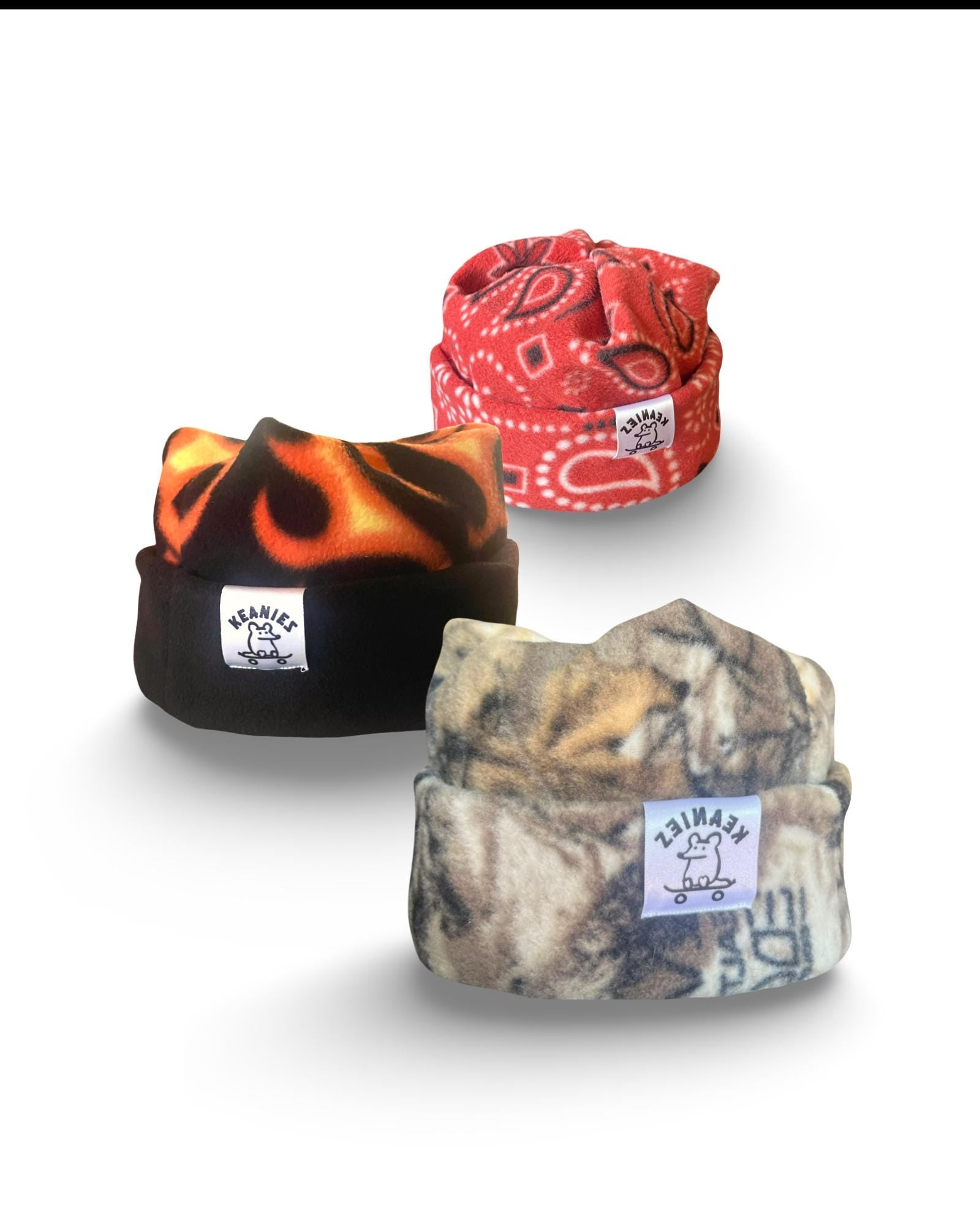 Camo Box Top Fleece Beanie | Custom fit