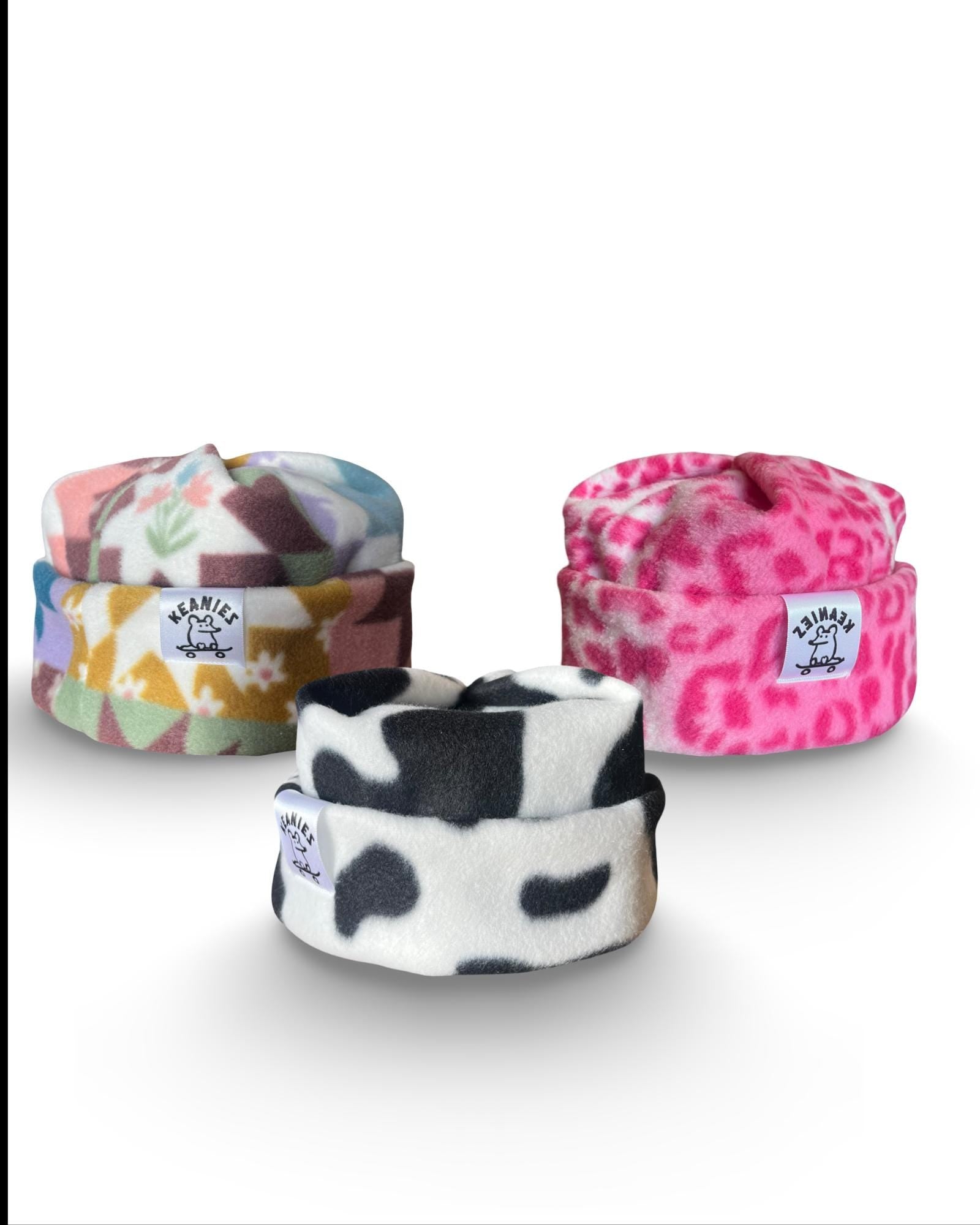 Cow Box Top Fleece Beanie | Custom Fit