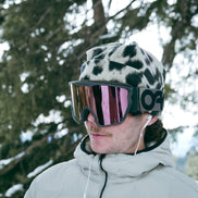Snow Leopard Box-top Fleece Beanie