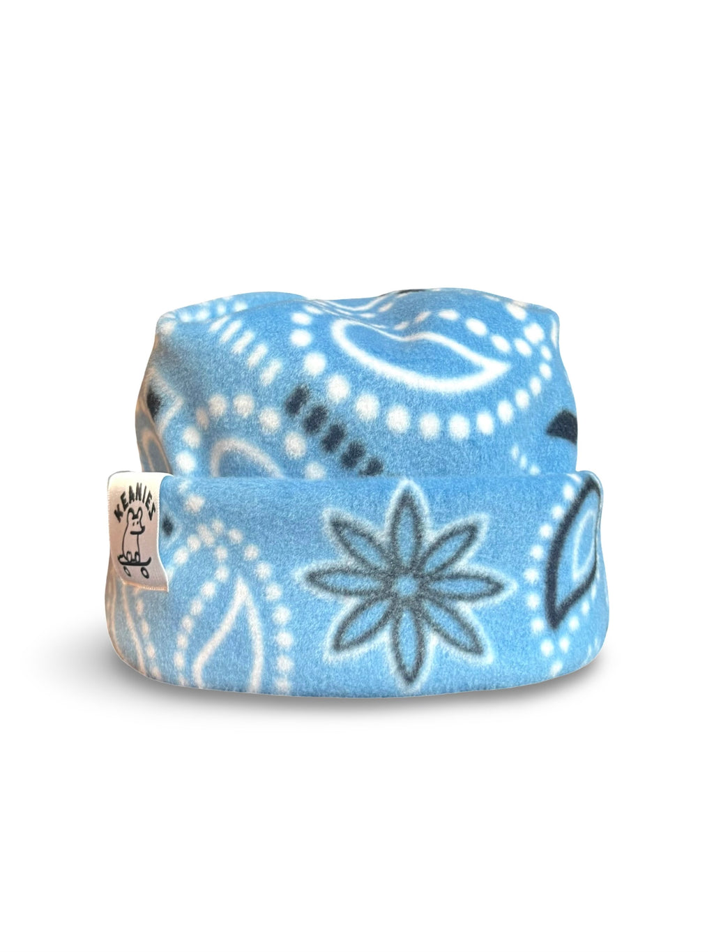 Blue Bandana Box Top Beanie