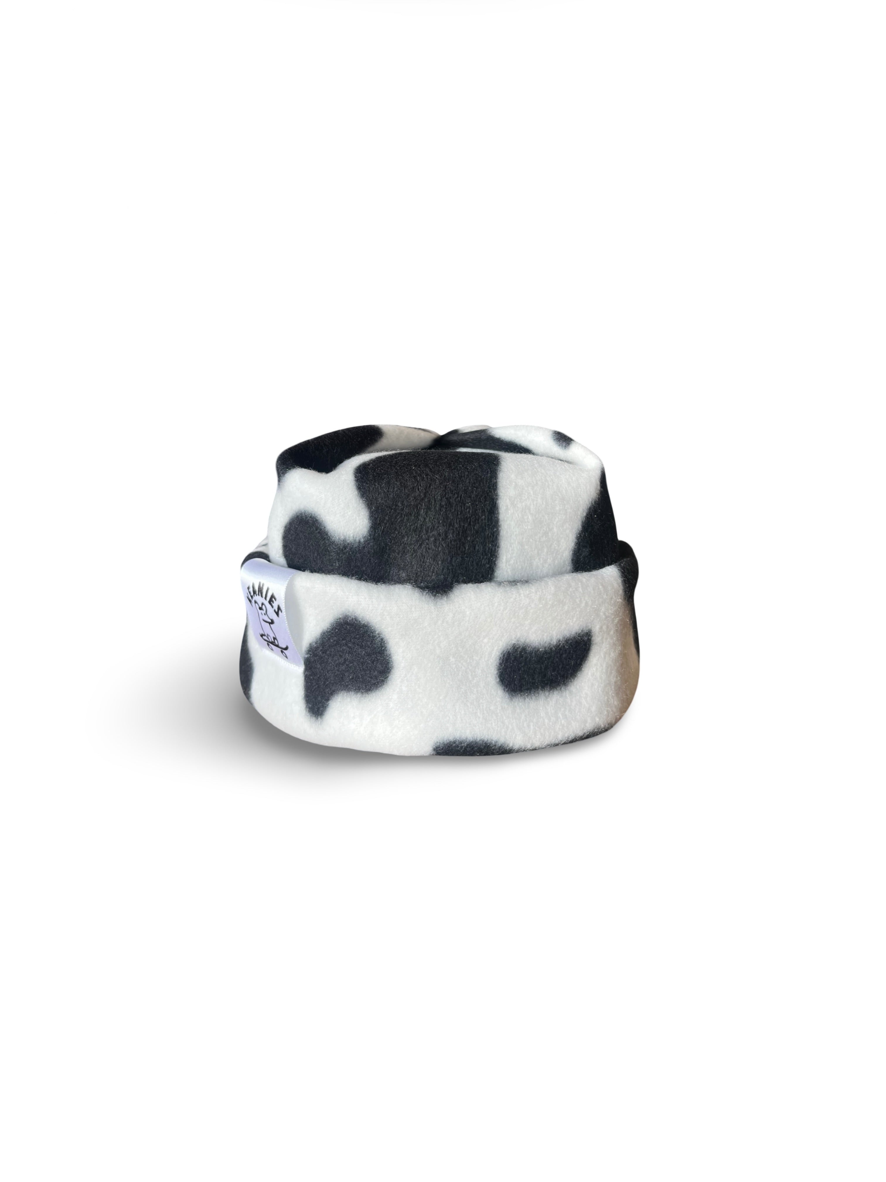 Cow Box Top Fleece Beanie