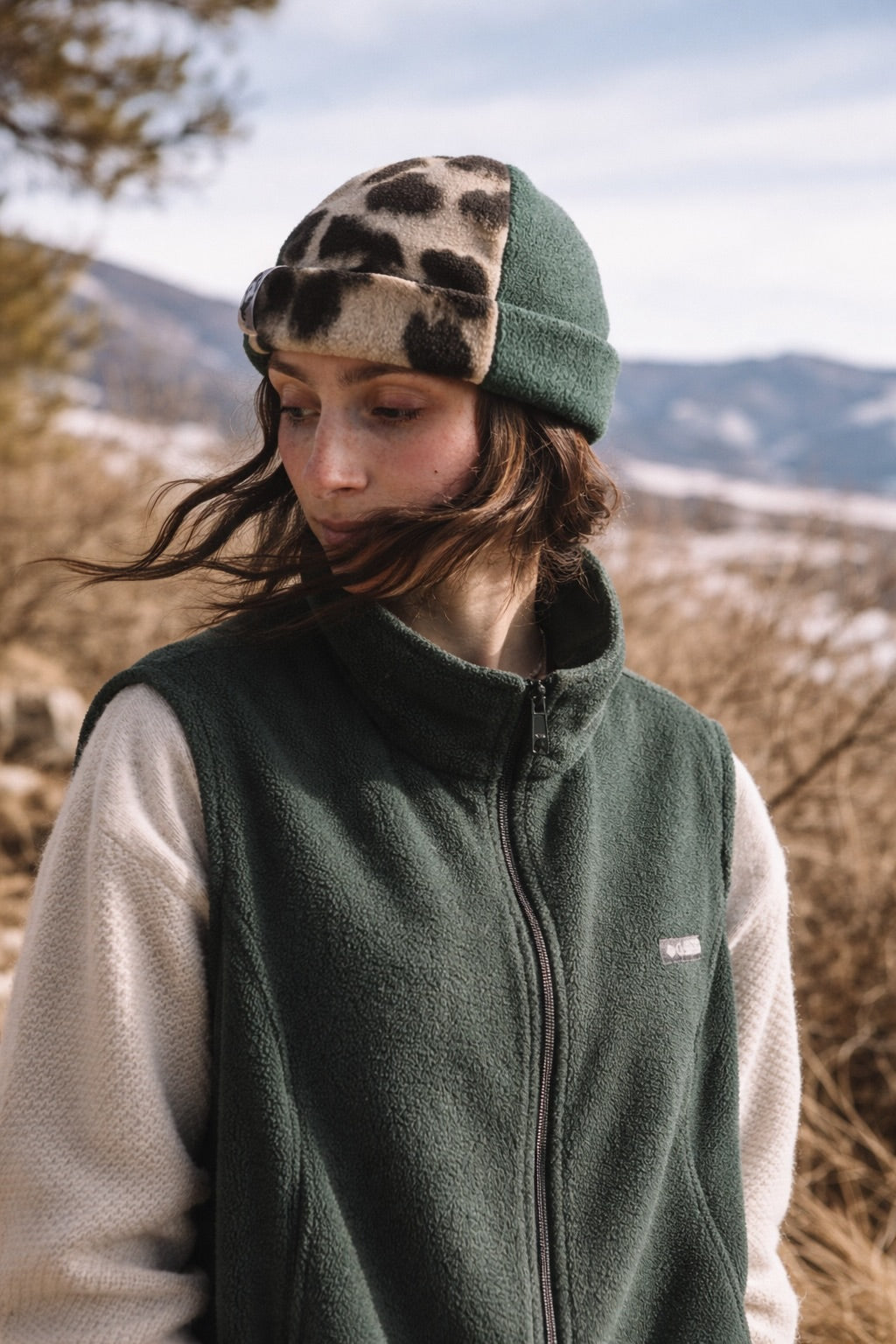 Leopard & Green Fisherman Beanie