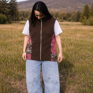 Pink Camo and Brown Fleece Vest