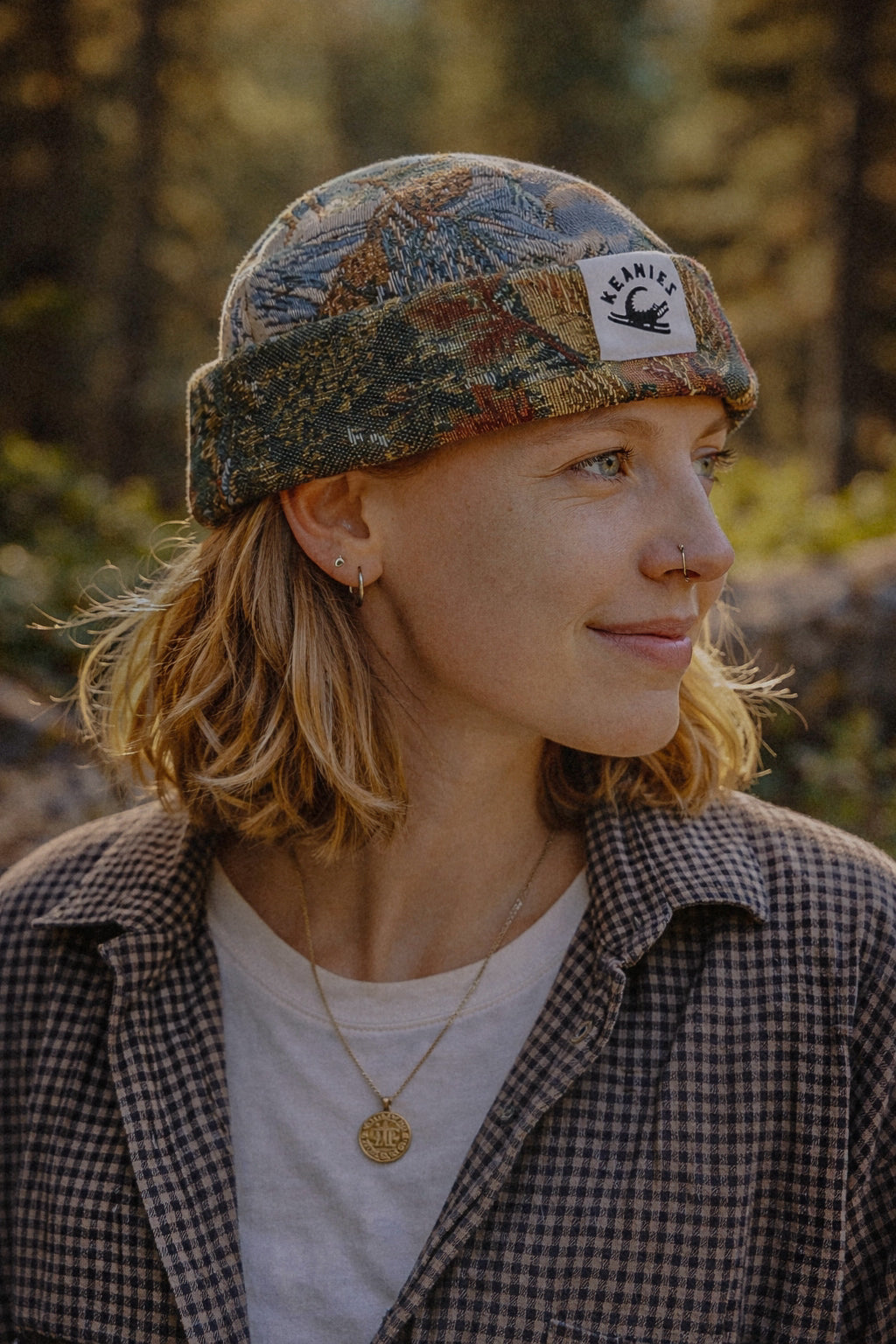 Up-cycled Woven Fisherman Beanie