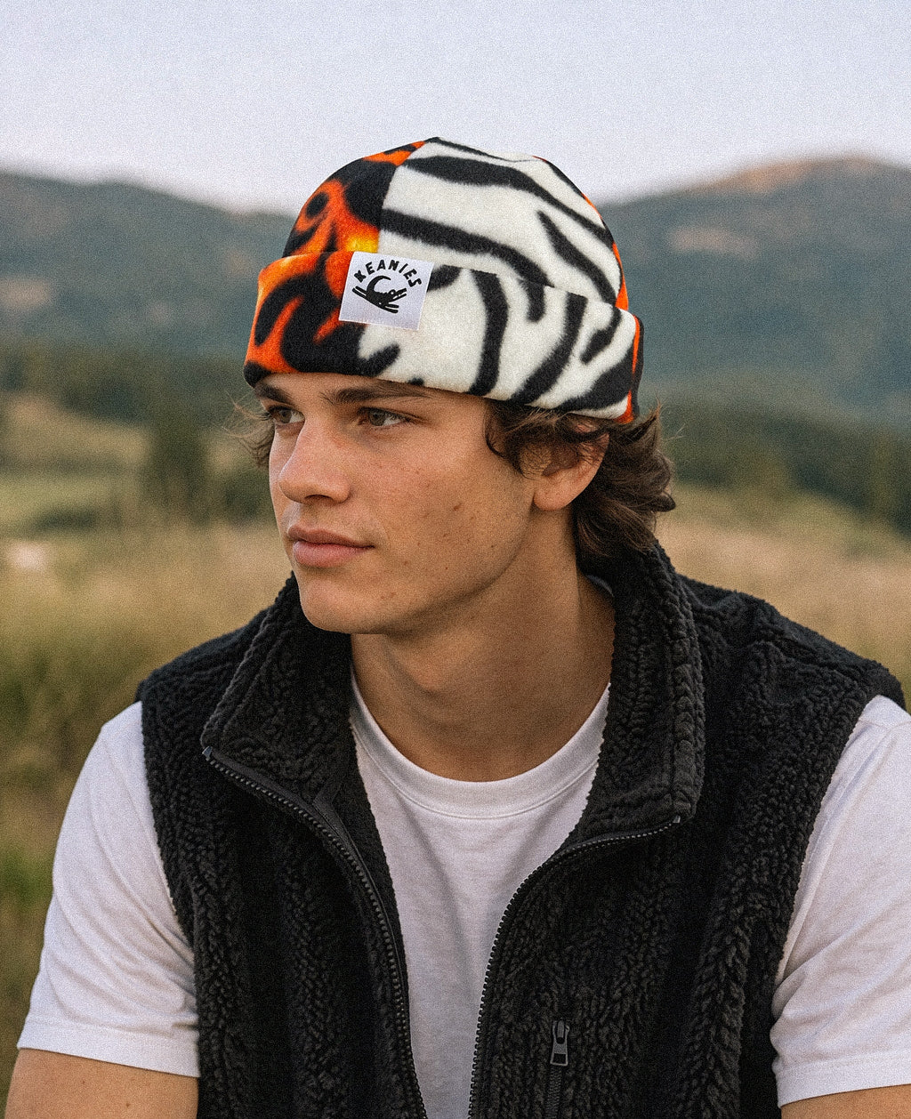 Flame & Zebra Fisherman Beanie