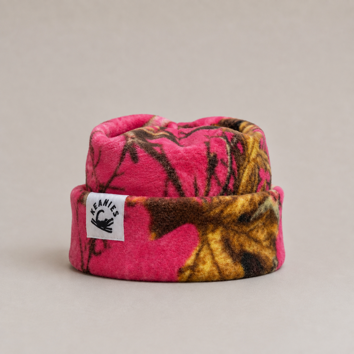 Pink Camo Box-Top Beanie