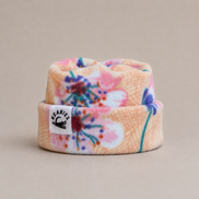 Pink Flower Box Top Beanie