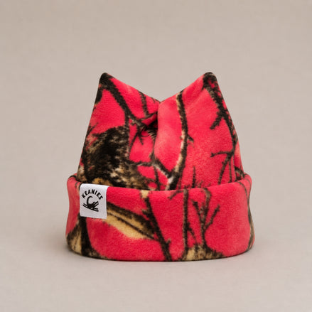 Pink camo four point beanie