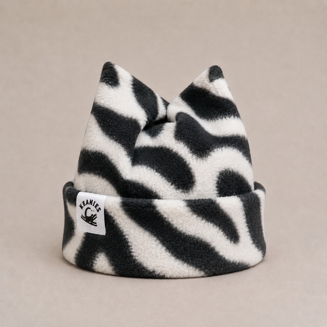Zebra Box Four-Point Fleece Beanie