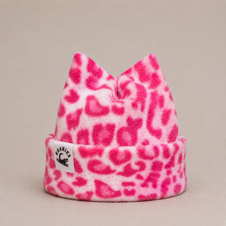 Pink Cheetah Four Point Beanie