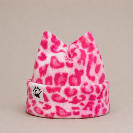 Pink Cheetah Four Point Beanie