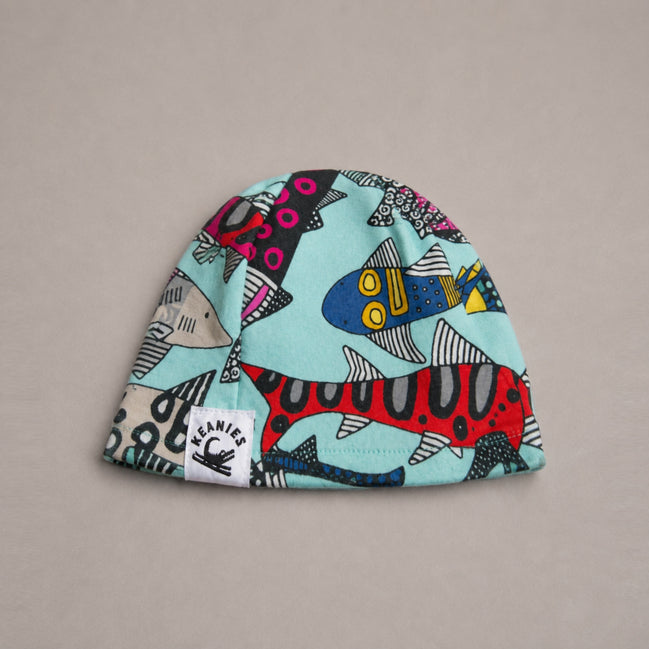 Geometric Sharks Skull Cap | Polartec Fleece