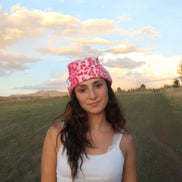 Pink Cheetah Box Top Fleece Beanie