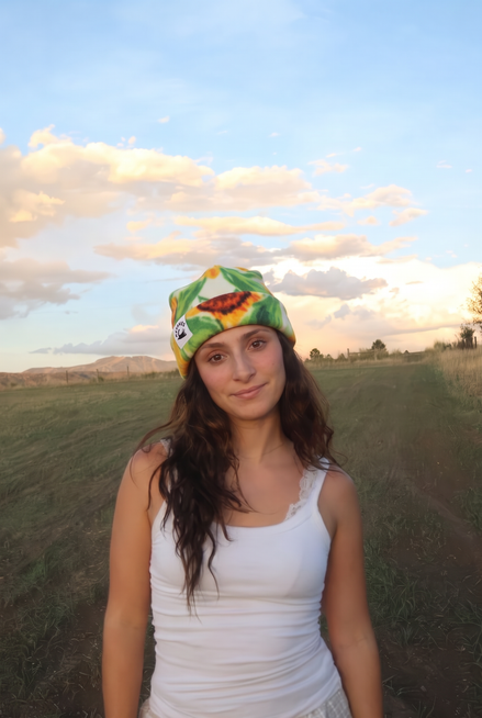 Sunflower Box Top Beanie