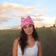 Pink Cheetah Four Point Beanie