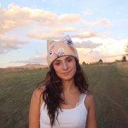 Pink Flower Four Point Beanie