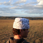 Snow Cheetah Box-Top Beanie