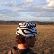 Zebra Box-Top Fleece Beanie
