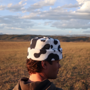 Cow Box Top Fleece Beanie