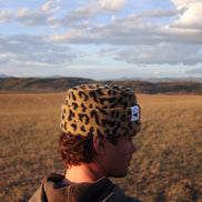 Cheetah Print Fleece Box Top Beanie
