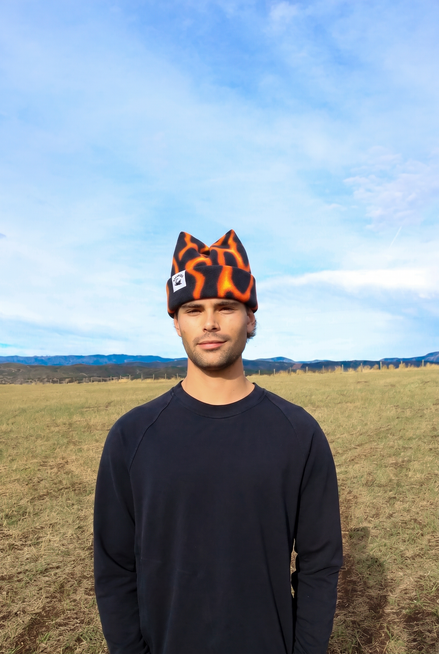 Flame Box Four-Point Fleece Beanie