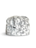 Snow Cheetah Box-Top Beanie