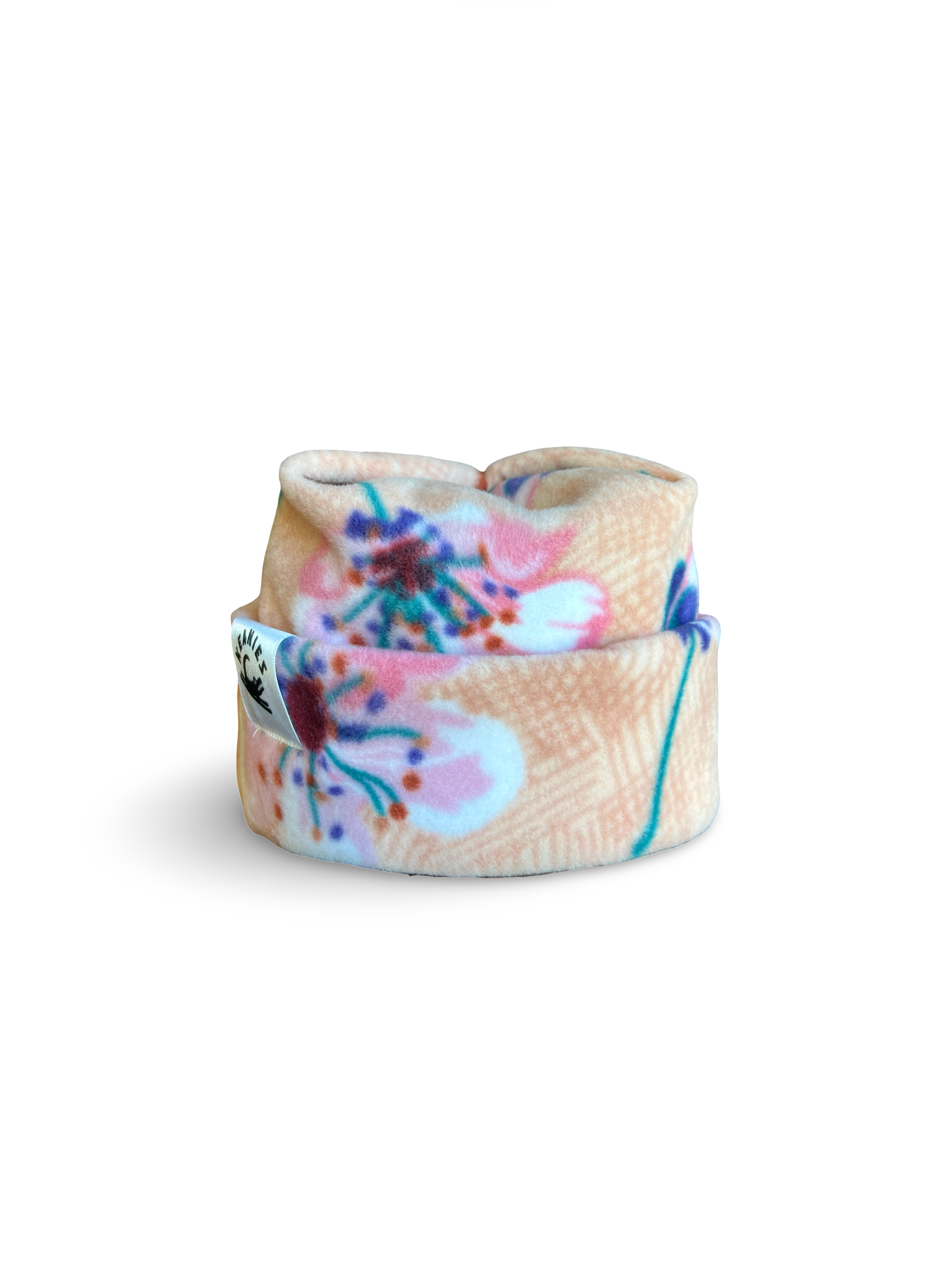 Pink Flower Box Top Beanie