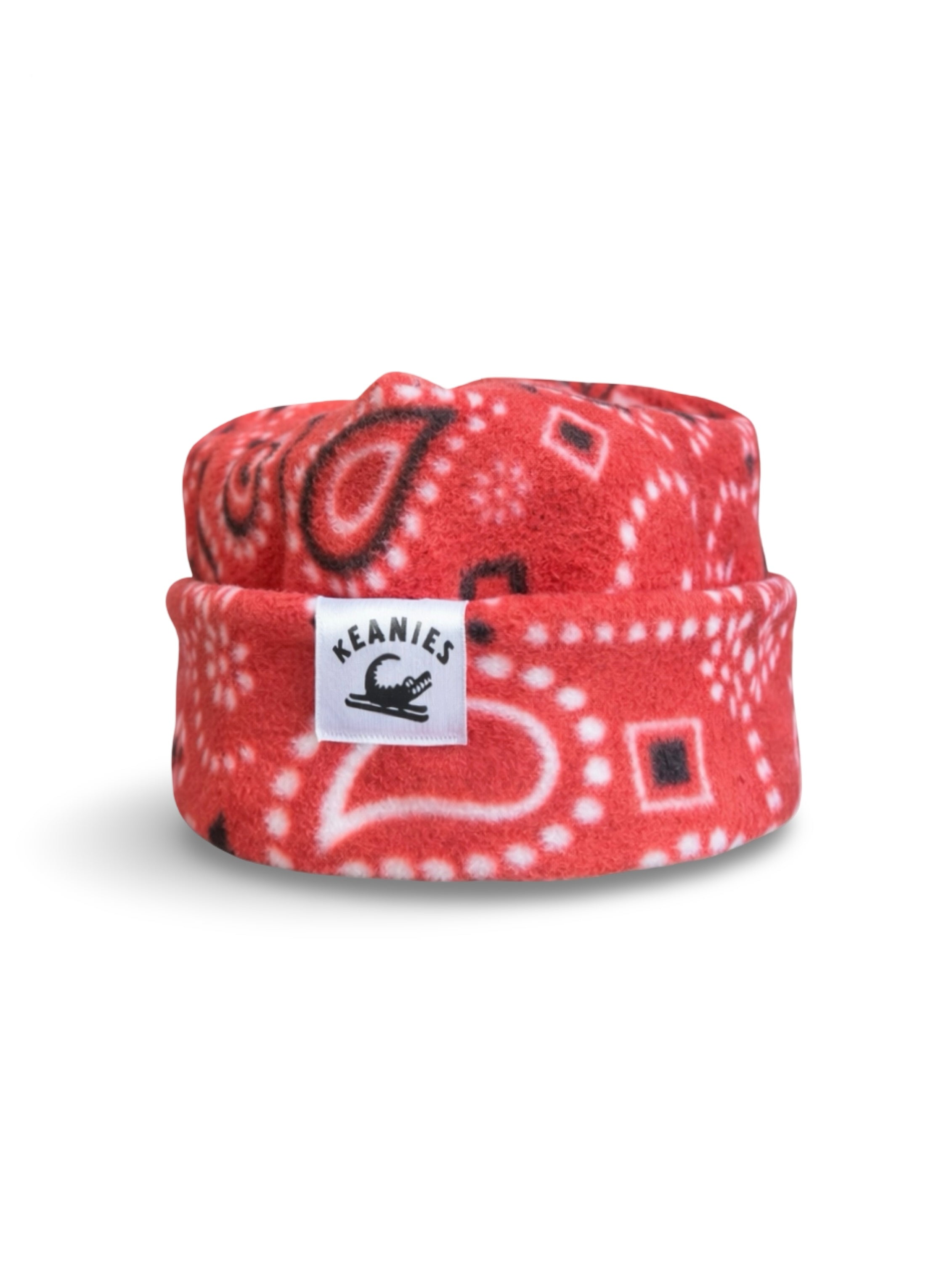 Red Bandana Box Top Beanie