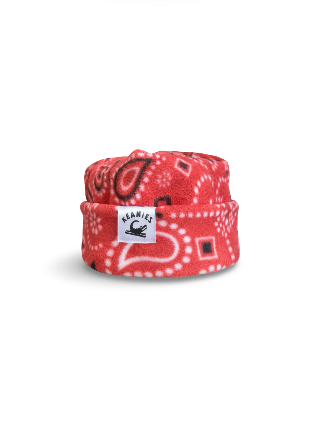 Red Bandana Box Top Beanie