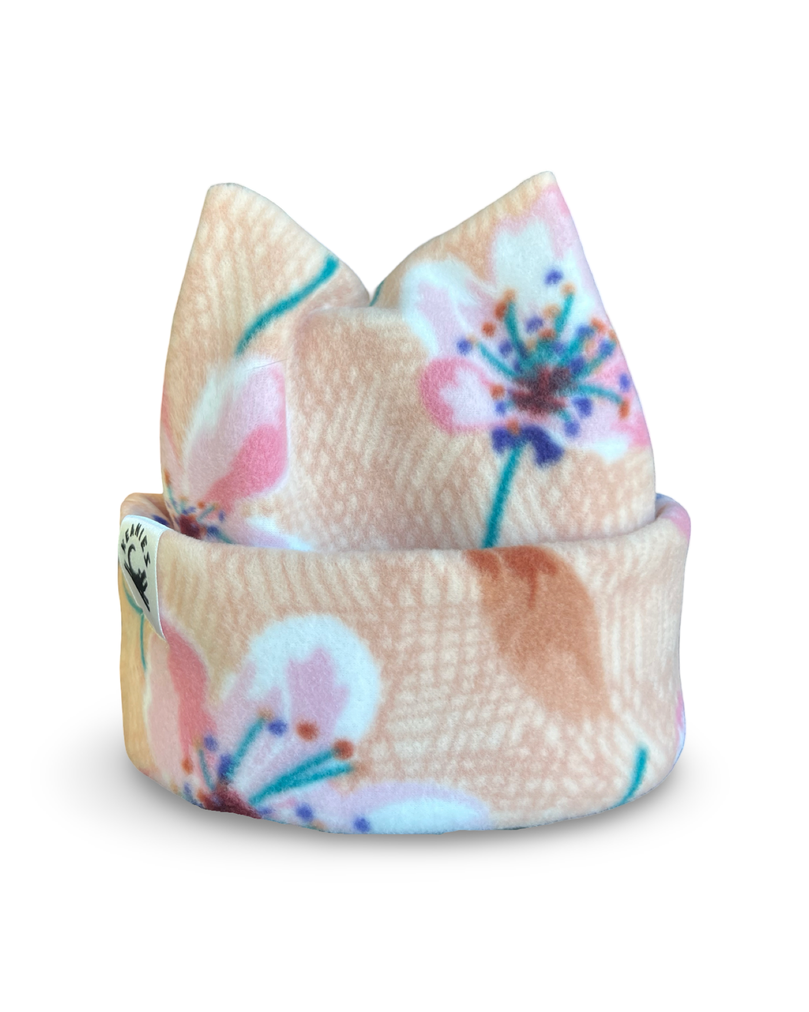Pink Flower Four Point Beanie