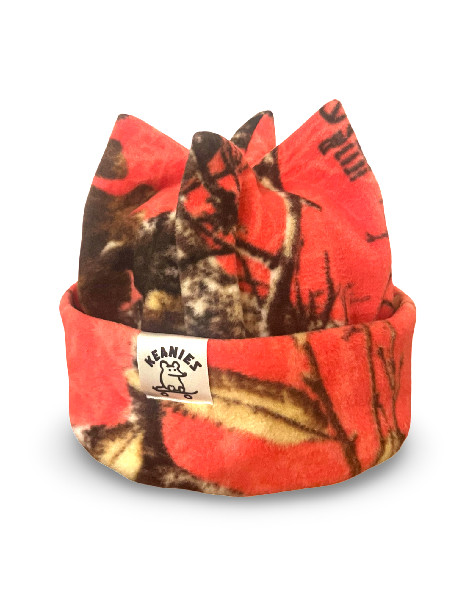 Pink camo four point beanie