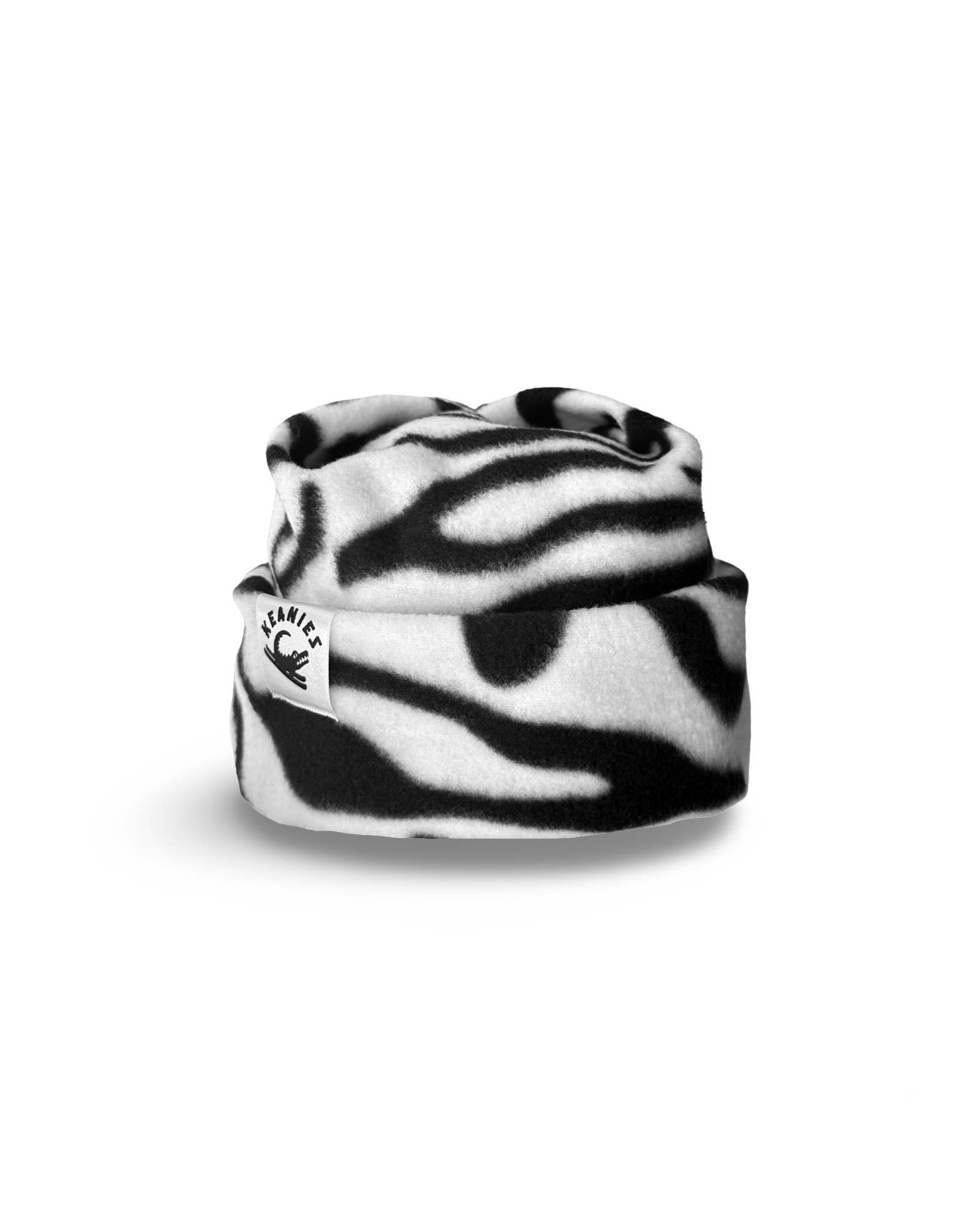 Zebra Box-Top Fleece Beanie