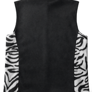 Zebra and Black Fleece Vest