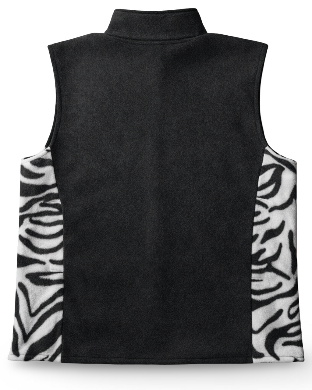 Black Zebra Fleece Vest