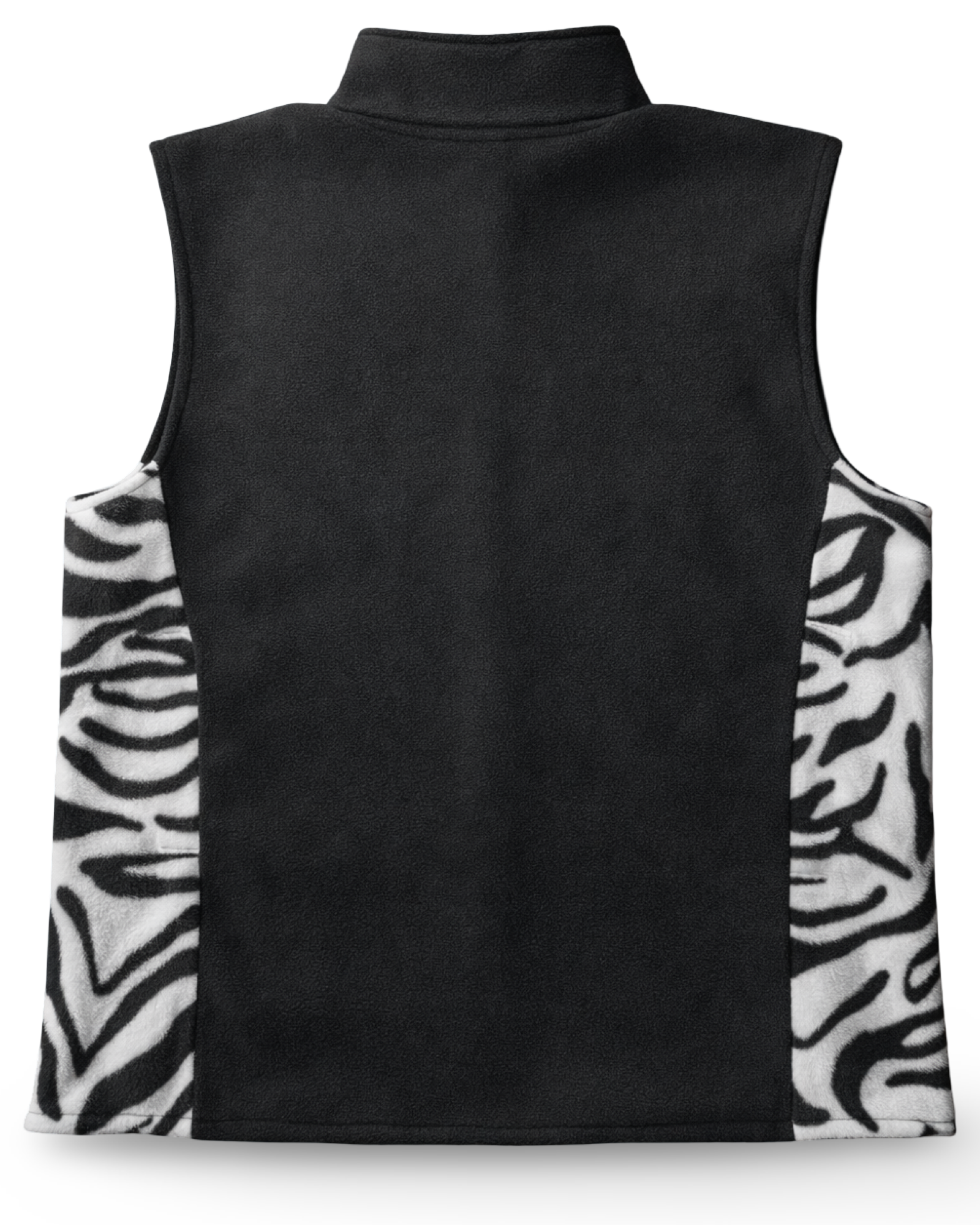 Black Zebra Fleece Vest
