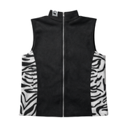 Zebra and Black Fleece Vest