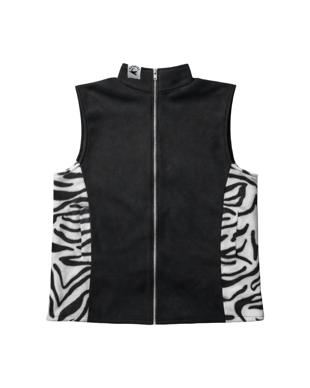 Black Zebra Fleece Vest