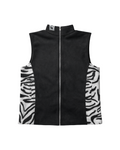 Black Zebra Fleece Vest