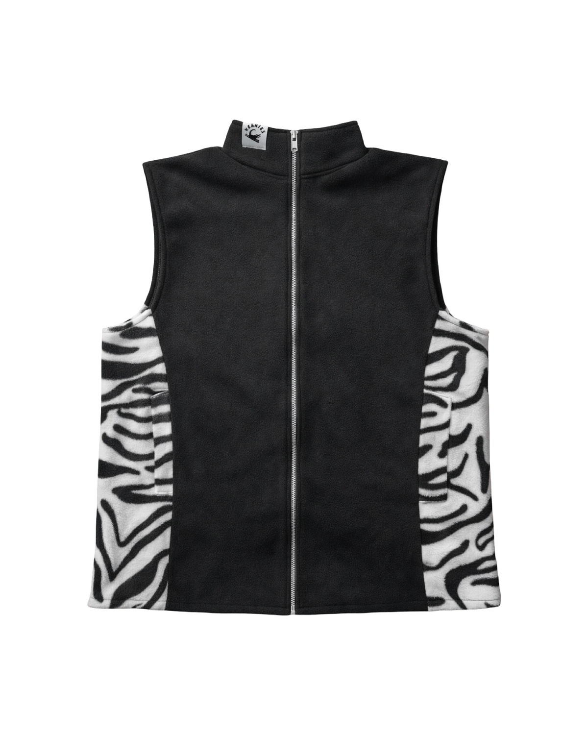 Zebra and Black Fleece Vest