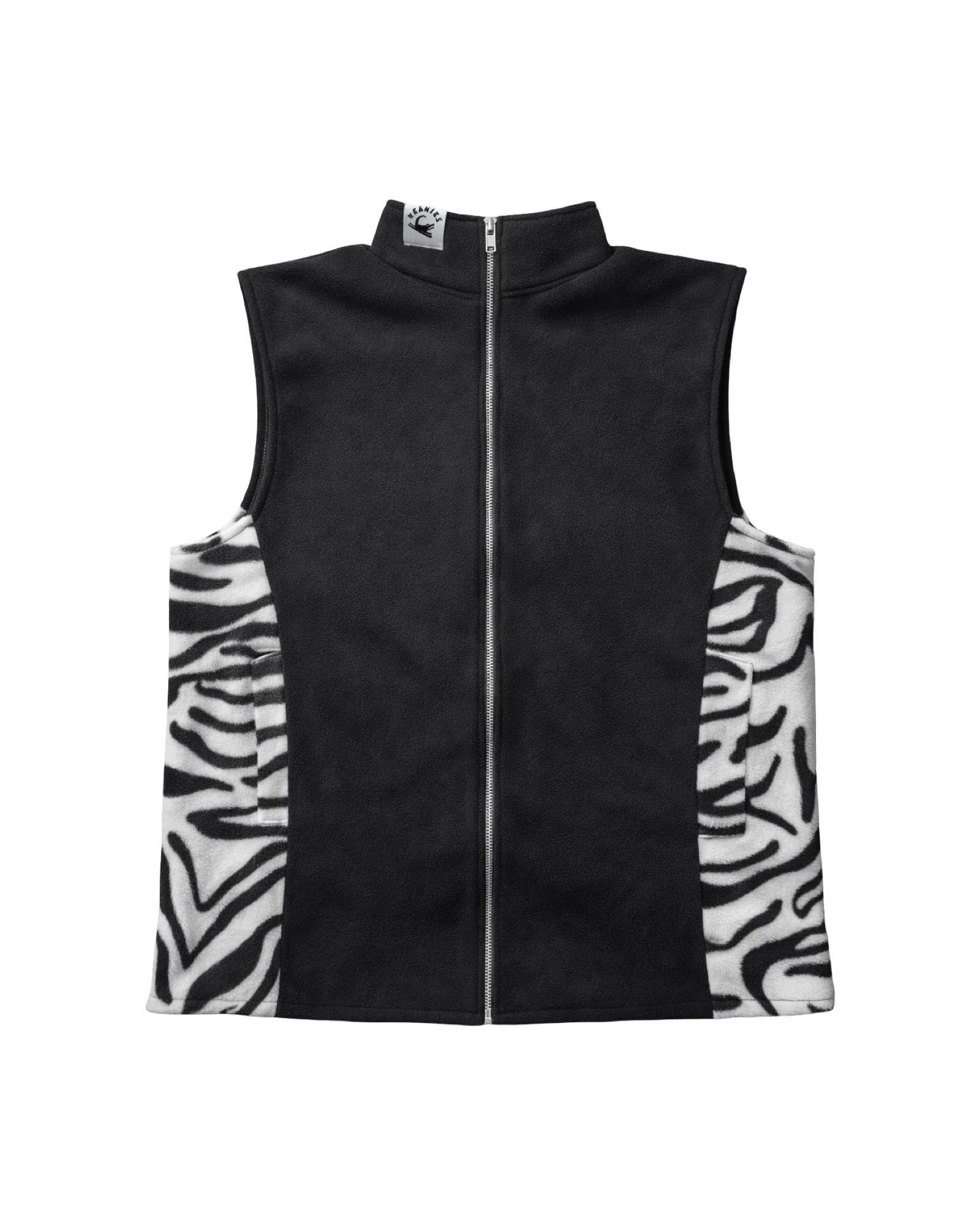 Black Zebra Fleece Vest