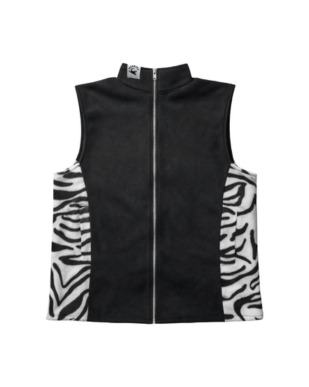 Zebra and Black Fleece Vest